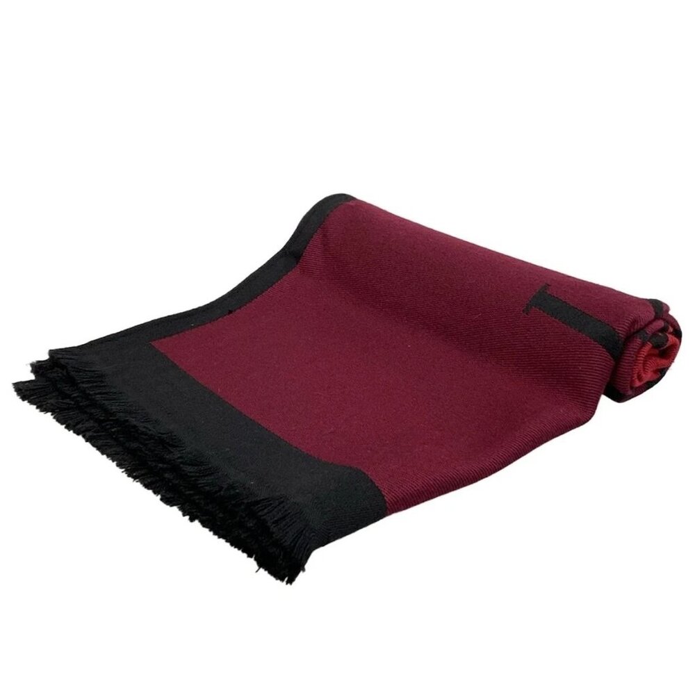 JIMMY CHOO - Red Bordeaux Multi Wool Scarf